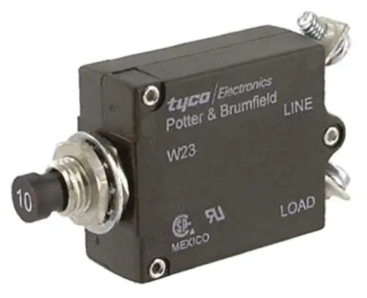 Produktfoto 1 von TE Connectivity W23 Thermischer Überlastschalter / Thermischer Geräteschutzschalter, 1-polig, 35A, 50 V dc, 250V ac,