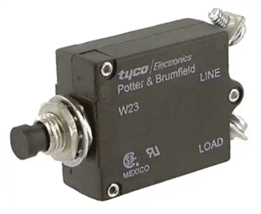 TE Connectivity W23 Thermischer Überlastschalter / Thermischer Geräteschutzschalter, 1-polig, 7.5A, 50 V dc, 250V ac,