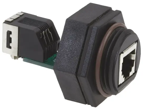 Produktfoto 1 von TE Connectivity Standard RJ-Kupplung Buchse 8-polig Buchse Panel IP40