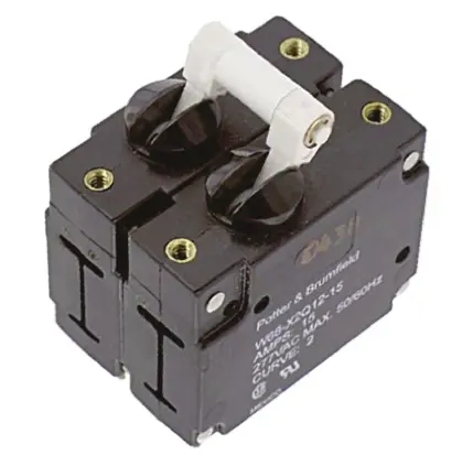 TE Connectivity W68 Thermischer Überlastschalter / Thermischer Geräteschutzschalter, 2-polig, 15A, 277V ac, Thermisch
