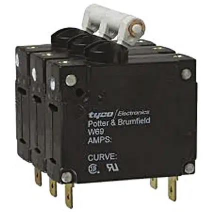 Produktfoto 1 von TE Connectivity W69 Thermischer Überlastschalter / Thermischer Geräteschutzschalter, 3-polig, 15A, 277V ac, Thermisch