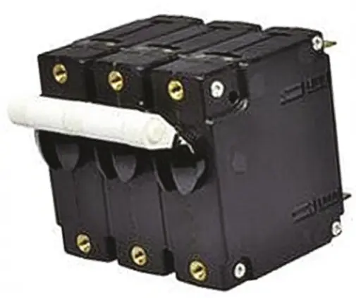Produktfoto 1 von TE Connectivity W69 Thermischer Überlastschalter / Thermischer Geräteschutzschalter, 3-polig, 20A, 277V ac, Thermisch