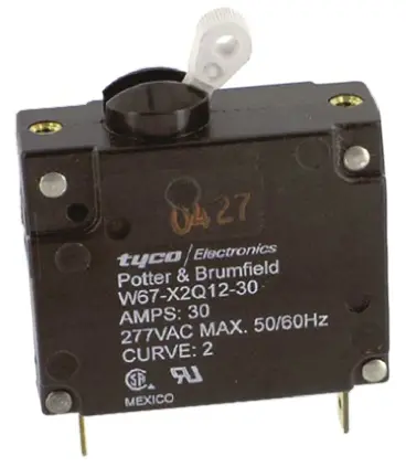 TE Connectivity W67 Thermischer Überlastschalter / Thermischer Geräteschutzschalter, 1-polig, 30A, 277V ac, Thermisch