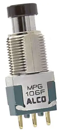 Produktfoto 1 von TE Connectivity Druckschalter Tastend Panel Ø 6.4 mm, 1-poliger Umschalter / 6A 28 V dc