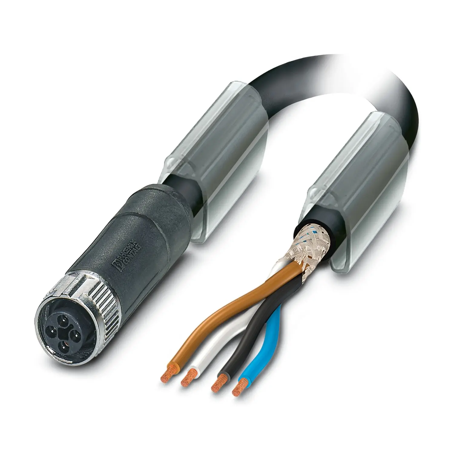 Phoenix Contact SAC-4P-FST/ 3.0-PUR SH SCO, 4-polig Sensor-Betätigungselementkabel, M12 Buchse / Nicht abgeschlossen,