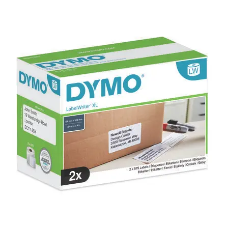 Produktfoto 1 von Dymo Etikette auf Rolle B. 102 mm für Dymo 4XL 575 Pro Rolle auf Weiß 102 mm Schwarz