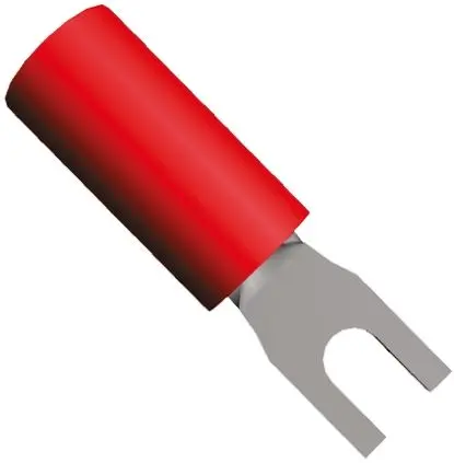 Produktfoto 1 von TE Connectivity PIDG Rot Isoliert Gabelkabelschuh B. 4.62mm, M2 Nylon 22 AWG 16 AWG