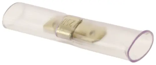 Produktfoto 1 von TE Connectivity Faston Flachsteckhülse, Klar, Isoliert, 6.35 x 0.81 mm, Stecker/Stecker, 22 AWG min, 10 AWG
