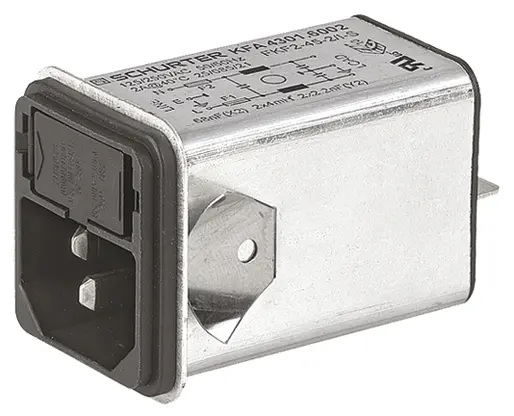 Schurter 2A C14 IEC-Steckverbinder Stecker 5 x 20 mm Sicherung, 250V ac, Einrastmontage Schnellverbindung