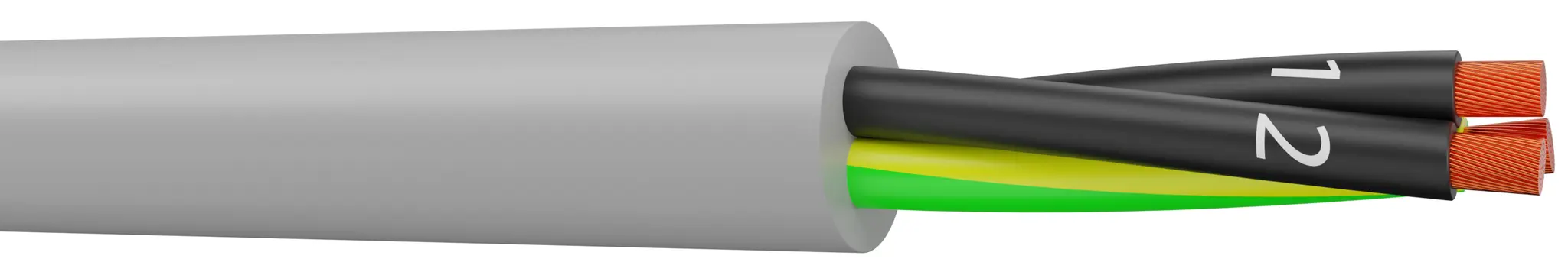 Produktfoto 1 von AXINDUS H05VV5F Steuerkabel, 3-adrig 0.75 mm² 18 AWG Grau Ungeschirmt, 50 m, Polyvinylchlorid
