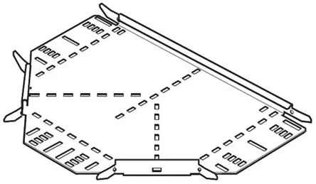 Produktfoto 1 von Legrand T-Stück mit gleichen Verschraubungen für mittlere Beanspruchung, verzinkter Stahl, 50 mm x 25mm