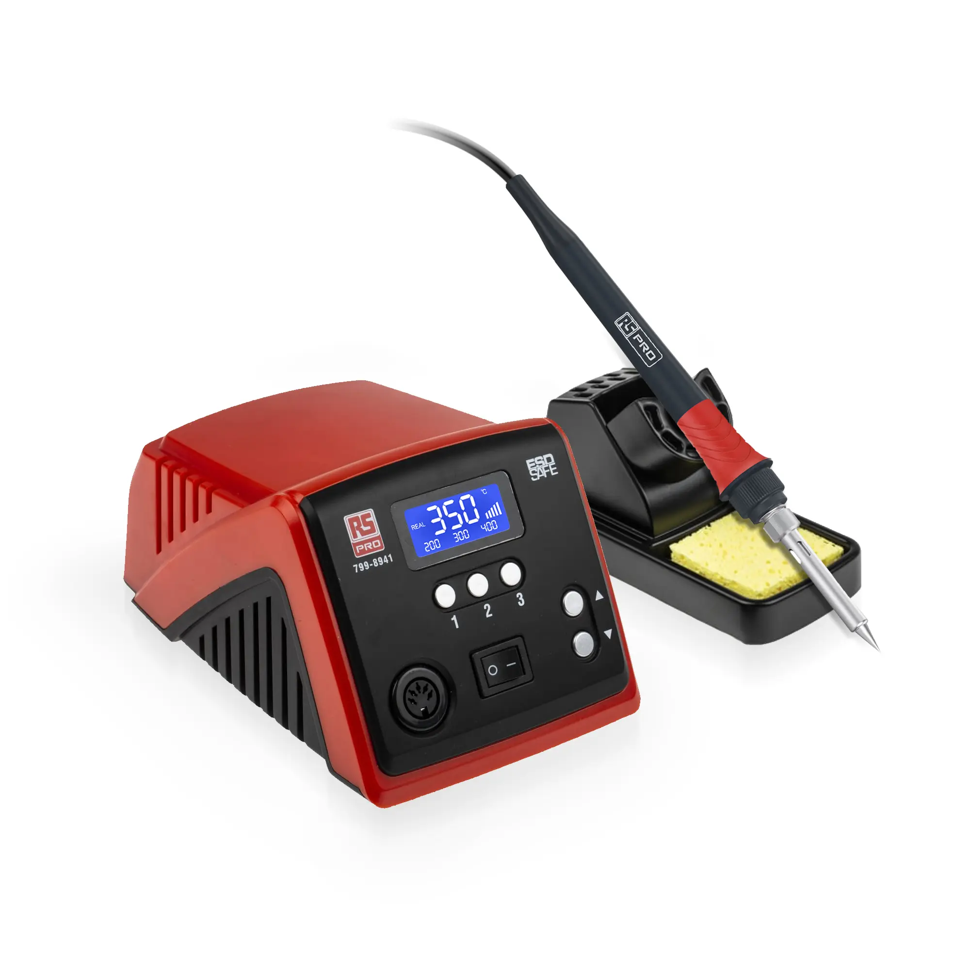 Produktfoto 1 von RS PRO Lötstation, Typ F - Schutzkontakt-Stecker, Typ G - UK 3-polig Löten 90W / 220V LCD
