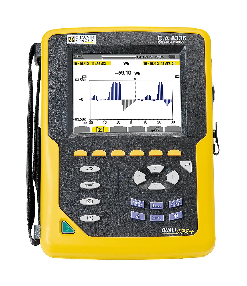 Produktfoto 1 von Chauvin Arnoux CA8336, 1-/3-Phasen Netzqualitätsanalysator, 1000V / 100A ac, ISO-kalibriert