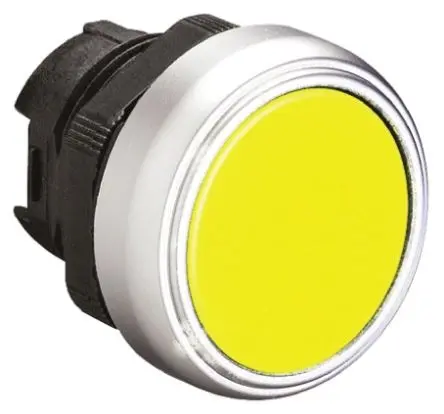 Produktfoto 1 von Lovato Platinum Drucktastenkopf Ø 22 mm, Gelb Federrückstellung Rund Rund Kunststoff, IP66