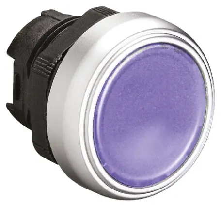 Produktfoto 1 von Lovato Platinum Drucktastenkopf Ø 22 mm, Blau Federrückstellung Rund Rund Kunststoff, IP66