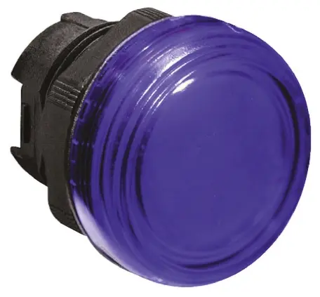 Produktfoto 1 von Lovato Platinum chromed plastic 22mm Meldeleuchtenkopf, Adapter, Blau IP69K, IP40, IP66