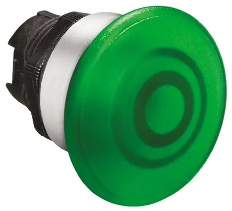 Produktfoto 1 von Lovato Platinum Drucktastenkopf Ø 22 mm, Grün Federrückstellung Pilzkopf Rund Kunststoff, IP66