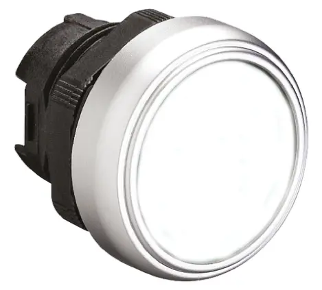 Produktfoto 1 von Lovato Platinum Drucktastenkopf Ø 22 mm, Weiß Federrückstellung Rund Rund Kunststoff, IP66