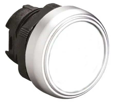 Produktfoto 1 von Lovato Platinum Drucktastenkopf Ø 22 mm, Weiß Federrückstellung Rund Rund Kunststoff, IP66