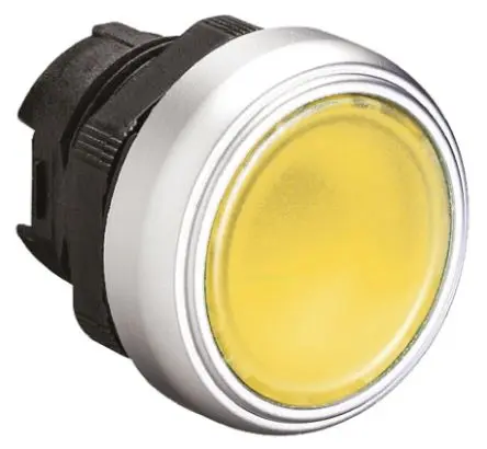 Produktfoto 1 von Lovato Platinum Drucktastenkopf Ø 22 mm, Gelb Federrückstellung Rund Rund Kunststoff, IP66