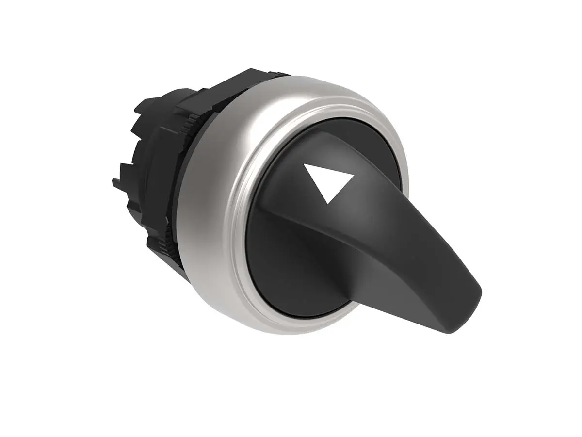 Produktfoto 1 von Lovato Platinum Wählschalterkopf Schwarz 2-Positionen 22mm Standardgriff Federrückstellung