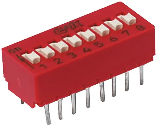 C & K THT DIP-Schalter Verlängert 1-stellig 1-poliger Ein-/Ausschalter, Kontakte vergoldet 25 mA @ 25 V dc, bis +85°C
