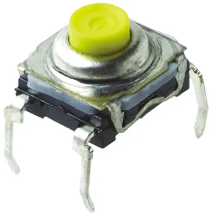 Produktfoto 1 von C & K Taster SPST, PC-Anschluss 50 mA @ 32 V dc seitlich, oben, 7.4 x 7.4mm B. 7.4mm L. 7.4mm