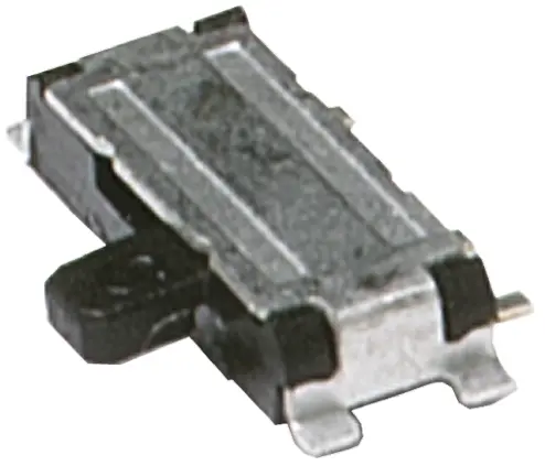 Produktfoto 1 von C & K Schiebeschalter Rastend, 1-poliger Umschalter Oberfläche 300 mA Nylon, PC-Klemme