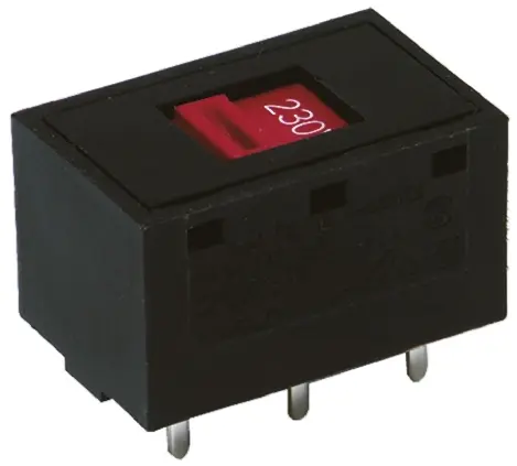 Produktfoto 1 von C & K Schiebeschalter, 2-poliger Wechsler THT 5 A @ 250 V ac, PC-Anschluss