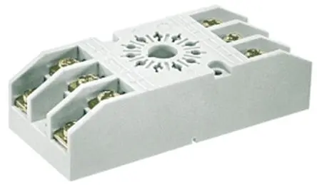 Produktfoto 1 von Relpol Relaissockel zur Verwendung mit Relais Serie R15, 3-poliger Umschalter, 11 -Kontakt, DIN-Hutschiene, 300V ac
