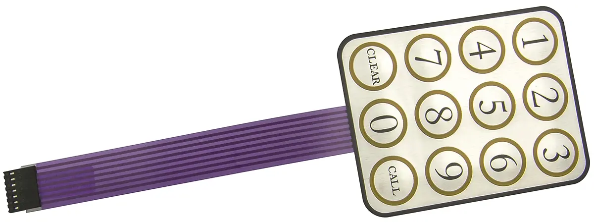 Produktfoto 1 von APEM Membrantastenfeld (4 x 3) 12-Tasten Membranbetätigung Matrix IP54