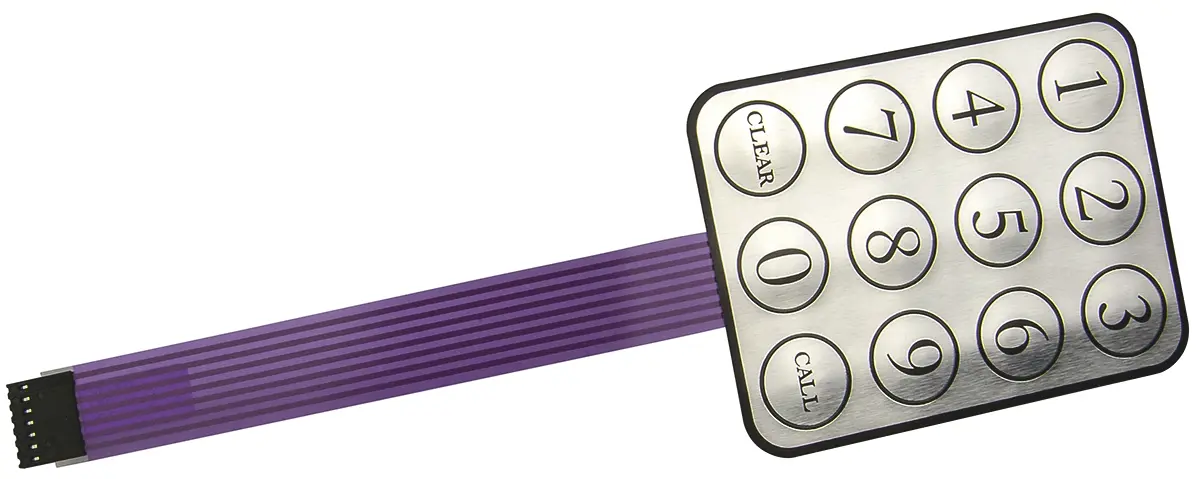 Produktfoto 1 von APEM Membrantastenfeld (4 x 3) 12-Tasten S150 Membranbetätigung Matrix IP54