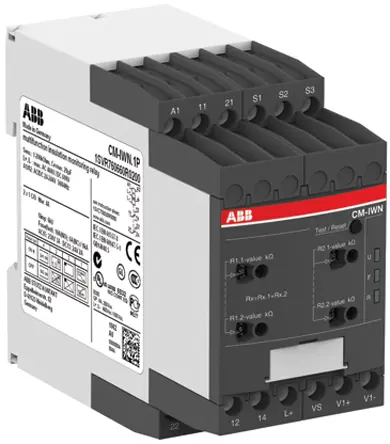 Produktfoto 1 von ABB CM-IWN Überwachungsrelais 0 → 400 V ac, 0 → 600V dc 1, 3-phasig, 2-poliger Wechsler DIN-Schienen