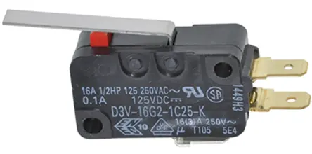 Produktfoto 1 von Omron Mikroschalter Scharnierhebel-Betätiger Schnellverbindung, 1-poliger Wechsler, 16A IP40 200g -25 °C - 105 °C