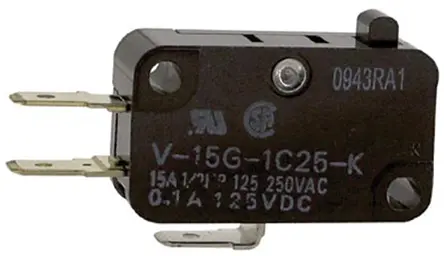 Produktfoto 1 von Omron Mikroschalter Stiftstößel-Betätiger Schnellverbindung, 1-poliger Wechsler, 15A IP40 200g -25 °C - 80 °C