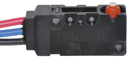 Produktfoto 1 von Omron Mikroschalter Stiftstößel-Betätiger Draht, 1-poliger Wechsler, 250 V ac, 100mA IP67 -40 °C - 85 °C