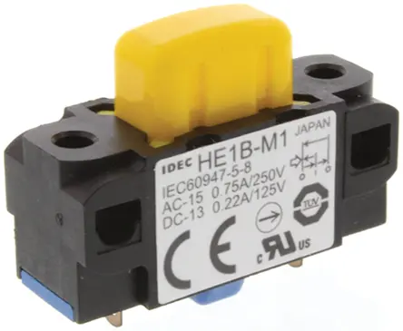 Produktfoto 1 von Idec HE1B Sicherheitsfreigabeschalter, SPST, IP40, 3, T. 12 mm, B. 3 mm, L. 24 mm
