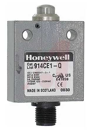 Produktfoto 1 von Honeywell 914CE Endschalter, Stößel 1-poliger Umschalter, IP66, IP67, IP68, Zinkdruckguss 250V ac 5A