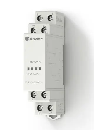 Produktfoto 1 von Finder 13 Leistungsrelais 24V ac/dc Spule 1-poliger Umschalter DIN-Hutschiene 8A 2.5 W
