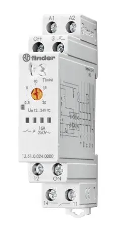 Produktfoto 1 von Finder 13 Leistungsrelais 230V ac Spule SPST DIN-Hutschiene 16A 1 W