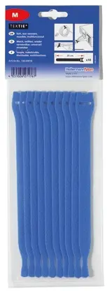 Produktfoto 1 von HellermannTyton Textile Polypropylen, Polyamid Kabelbinder Haken & Schleife Blau 13 mm x 1 m