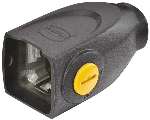 Produktfoto 1 von HARTING Han-Yellock Gehäuse für robusten Stromversorgungsstecker Drucktaster 10 Haube, IP65, IP40