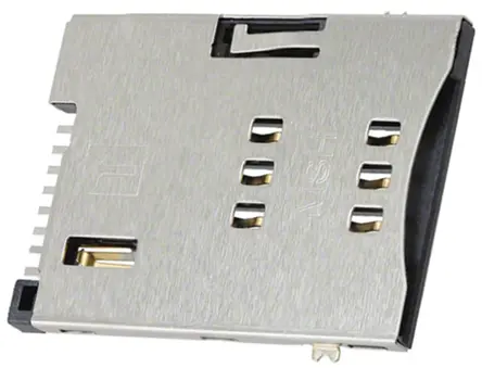 Produktfoto 1 von Molex 47553 Mini-SIM, Gerade Steckverbinder für Speicherkarten Buchse, 6-polig Lot, Raster 1.27 mm, Push-Push