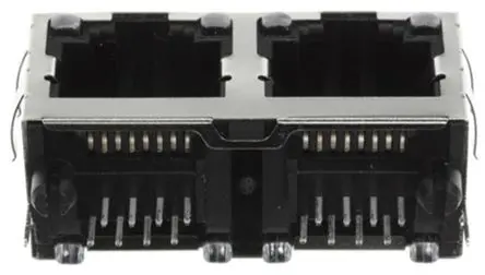 Molex 44248 Buchse Cat3 RJ45-Steckverbinder, 2-Port 8-polig Abgeschirmt Durchsteckmontage gewinkelt