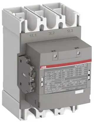 Produktfoto 1 von ABB AF370 Schütz 24 V ac/dc-Spule, 3-polig, 690V ac / 600 A 60 V 200 kW 3 Schließer Motorsteuerung 2-Hilfskontakte