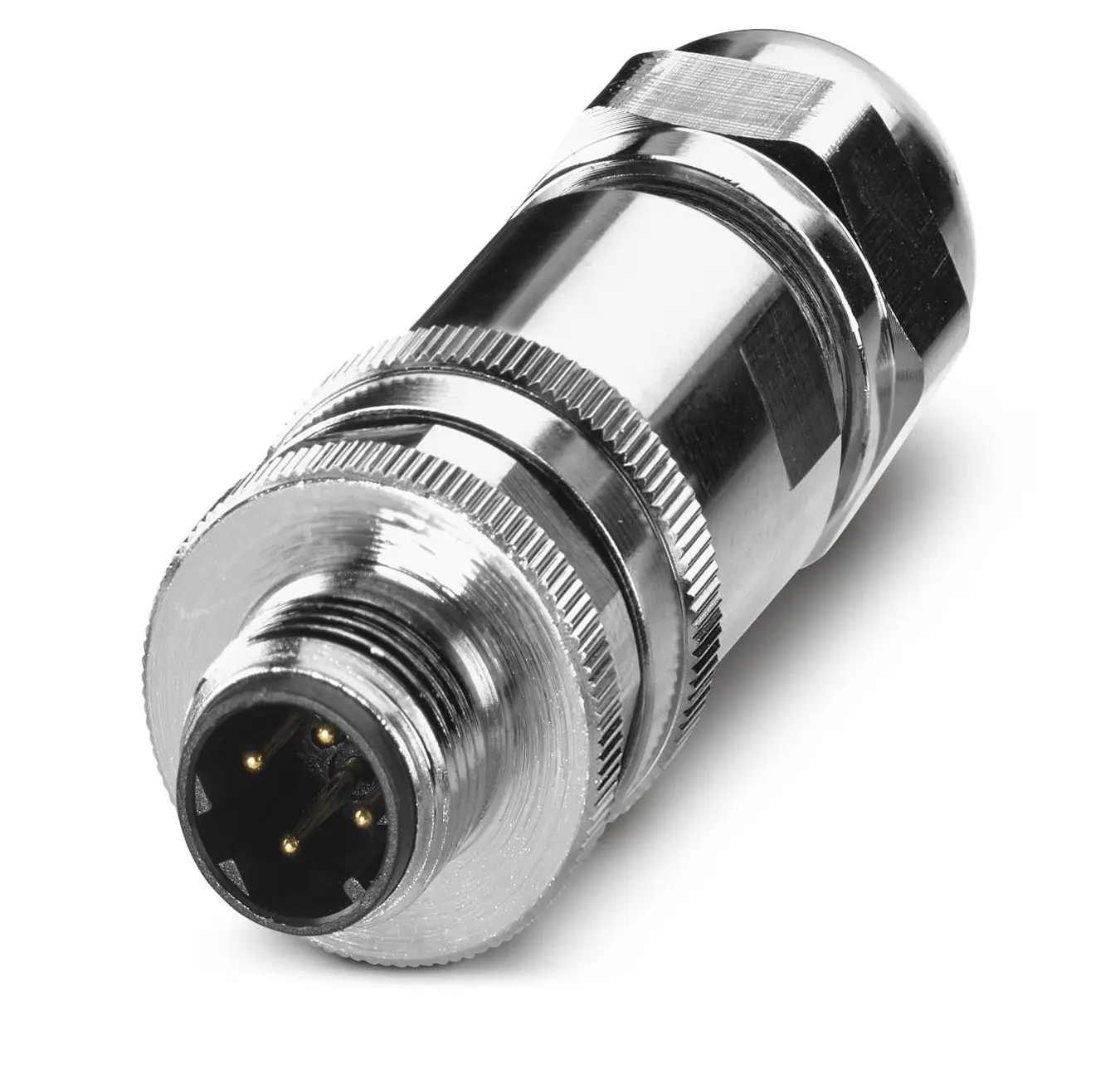 Produktfoto 1 von Phoenix Contact SACC M12 M12 Rundsteckverbinder Stecker 4-polig Stecker 4A Kabel IP40