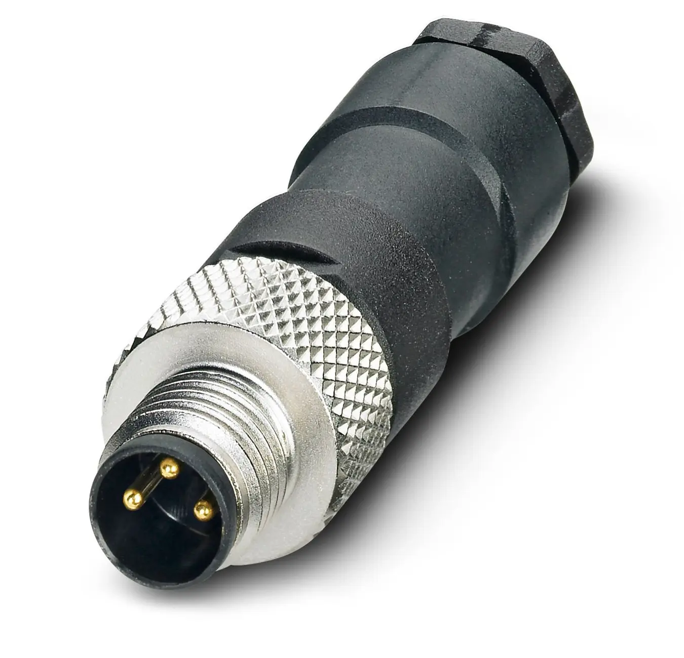 Produktfoto 1 von Phoenix Contact SACC 12 M8 Rundsteckverbinder Stecker 3-polig Buchse 4A Kabel IP40
