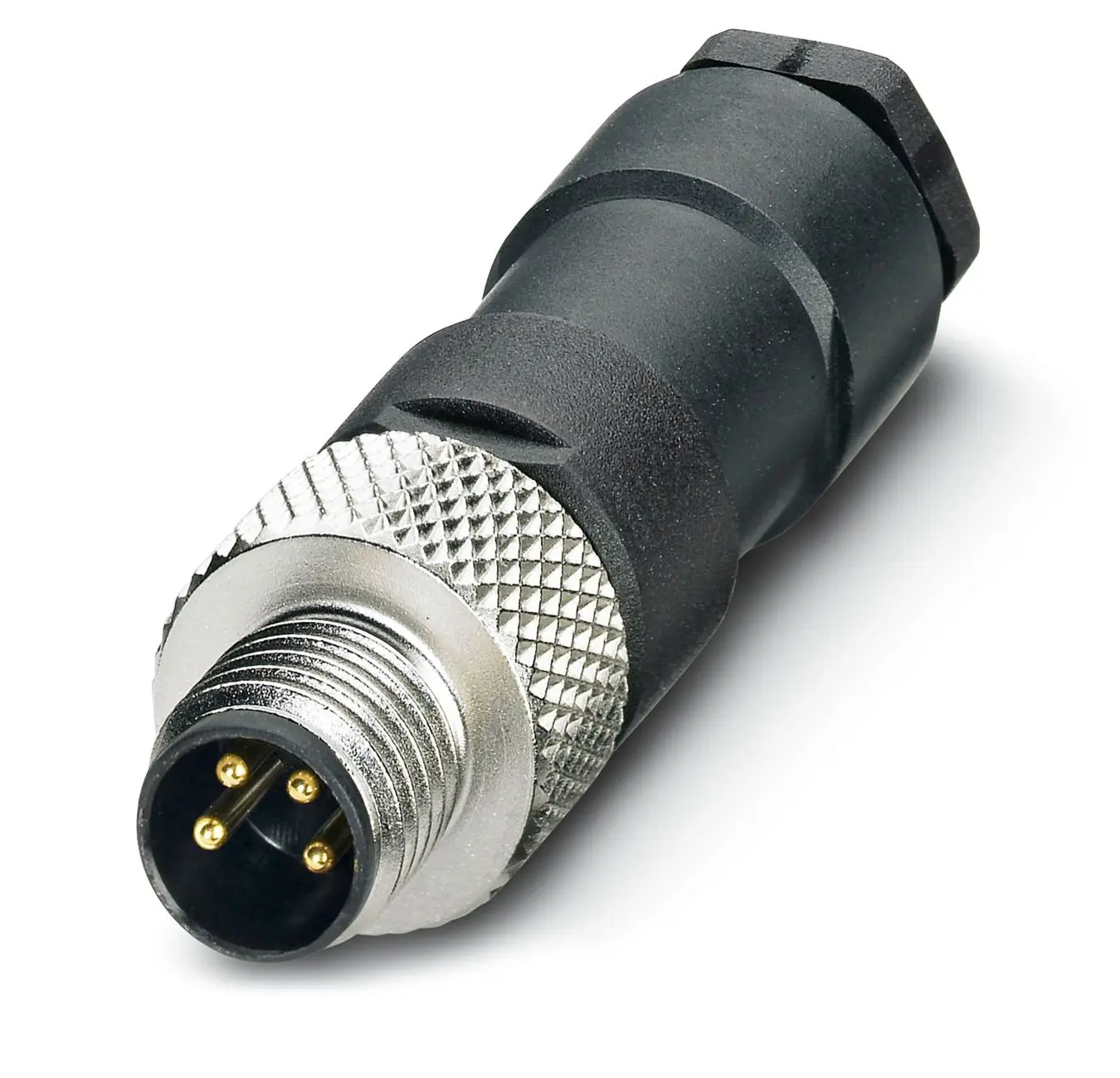 Produktfoto 1 von Phoenix Contact SACC 12 M8 Rundsteckverbinder Stecker 4-polig Stecker 4A Kabel IP40