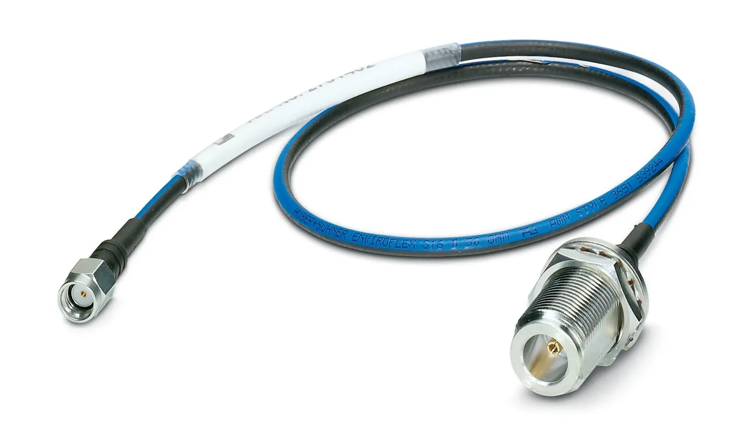 Produktfoto 1 von Phoenix Contact Antenna Cable Koaxialkabel Buchse, 50 Ω Stecker, 0.5 m, Typ N / RP SMA, Blau