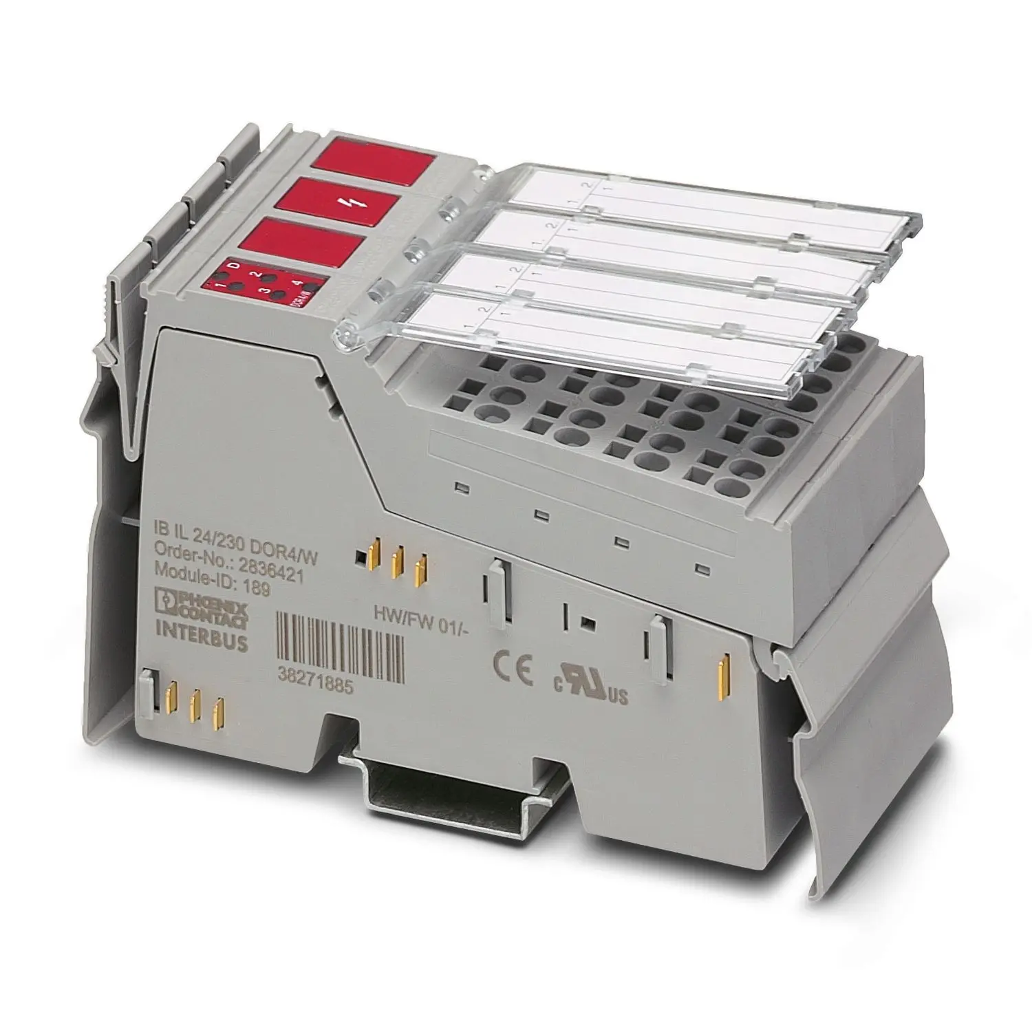 Produktfoto 1 von Phoenix Contact IB IL 24/230 DOR4/W-PAC Anschlussklemmenblock IB IL 7,5 V DC 3 A